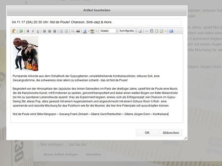 OK - Verlassen und speichern